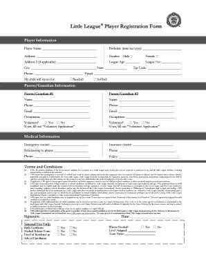 Little League Registration Form 2023 - Printable Forms Free Online