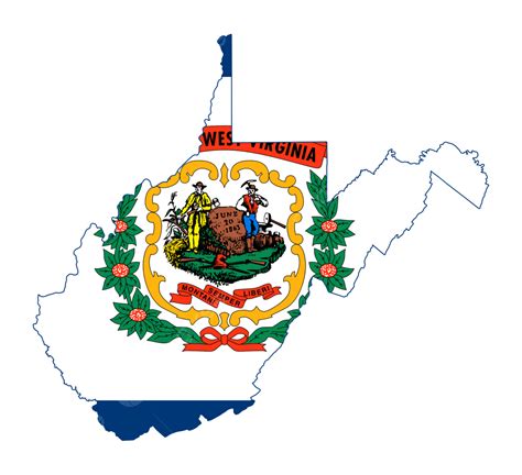 State Of West Virginia Flag Map Destination, Travel, Clipping Path, Usa PNG Transparent Image ...