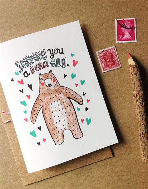 Bear Hug Card Etsy