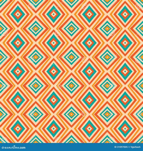 Ethnic Rhombus Pattern In Retro Colors Aztec Style Seamless Stock