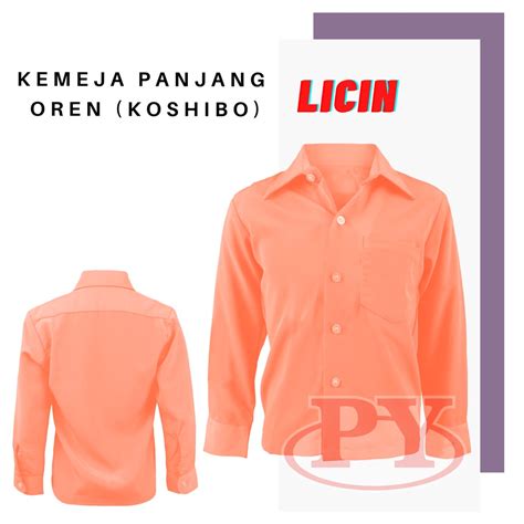 FH010 KEMEJA PENGAWAS LENGAN PANJANG OREN LICIN KOSHIBO Shopee Malaysia