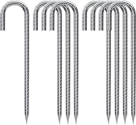 8pcs Rebar Stakes J Hook Extra Heavy Duty【12 Inch Long