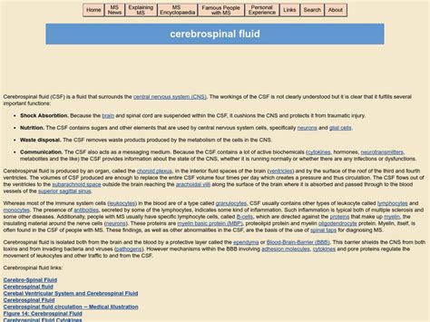 Multiple Sclerosis Encyclopedia: Cerebrospinal Fluid Handout for 9th ... 