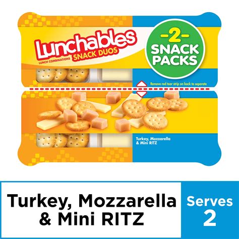 Lunchables Snack Duos Turkey Mozzarella And Mini Ritz Cracker Snack