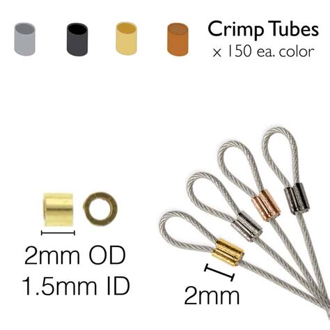 Tube Crimp Beads Assorted Pack 600 Pieces