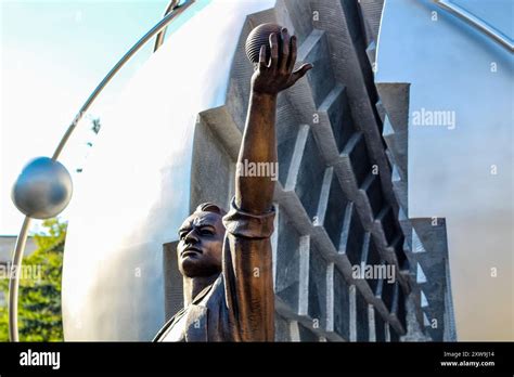 Obninsk, Russia - July 2016: Monument to the Pioneers of Nuclear Energy ...
