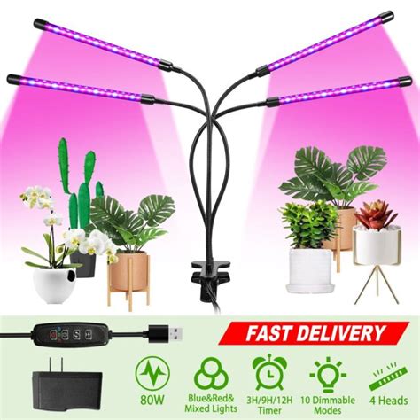 4 Head Led Grow Light Uv Growing Lamp Full Spectrum Indoor Plants