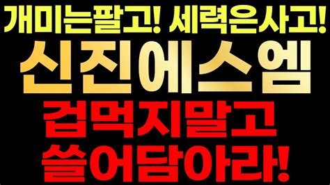 신진에스엠🚨 개미는팔고 세력은사고 겁먹지말고 쓸어담으세요 Youtube