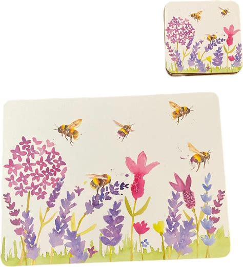 Sets Of 4 Placemats With 4 Matching Coasters Bumble Bee Placemat And