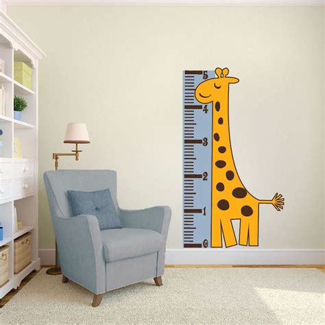 Giraffe Measuring Chart Wall Decal Nursery Wall Decal Murals Wall