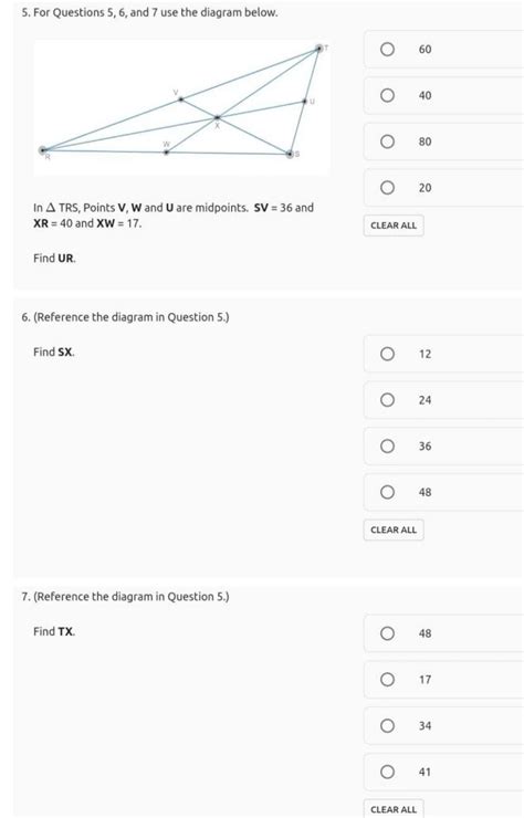 Solved 5 For Questions 5 6 And 7 Use The Diagram Below O