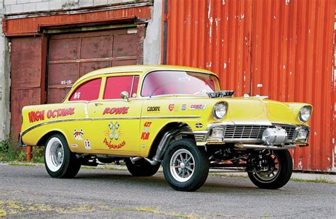 1956 Chevrolet Gasser Classic Yellow Gm Bowtie Hd Wallpaper Peakpx