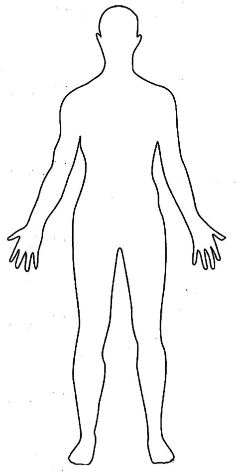 Human Body Outline Drawing Coloring Pages Coloring Sky Body