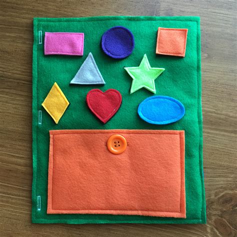 Shape Matching Quiet Book Page Learning Shapes Quiet Book Etsy