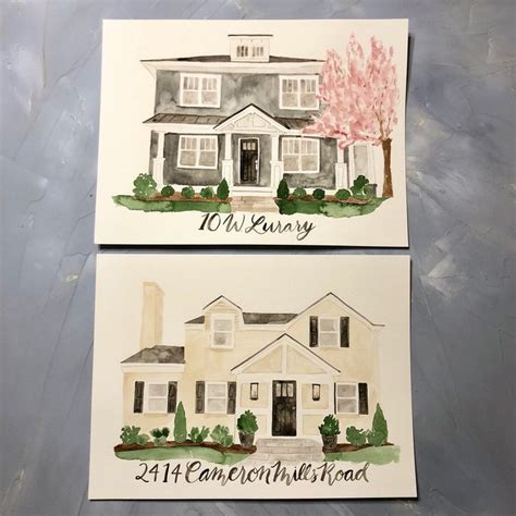 Custom Watercolor Home Portrait