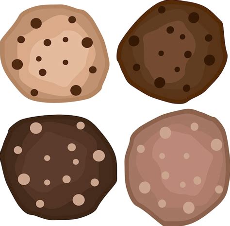 Conjunto de diferentes galletas de chip con vector de ilustración de