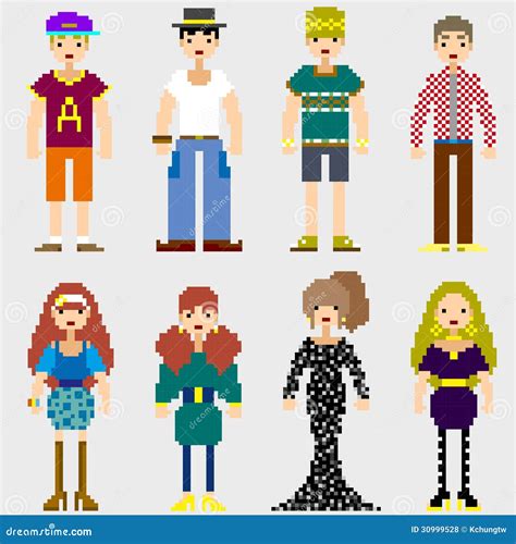 Pixel Art People Cartoon Vector 51194191