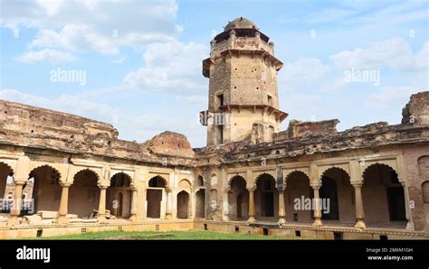 View Of Palace Courtyard And Watch Tower Ater Fort Bhind Madhya