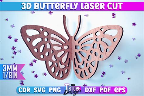 3D Butterfly Laser Cut SVG Butterfly Graphic By The T Store Design