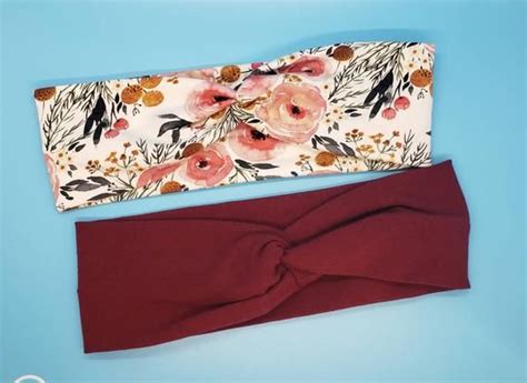 Maroon And Floral Twist Headband Duo For Women Or Girls Top Etsy