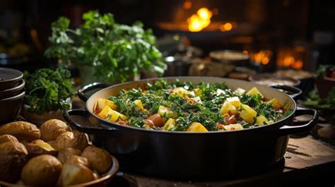 Premium AI Image | Hearty vegetable soup simmering in a pot