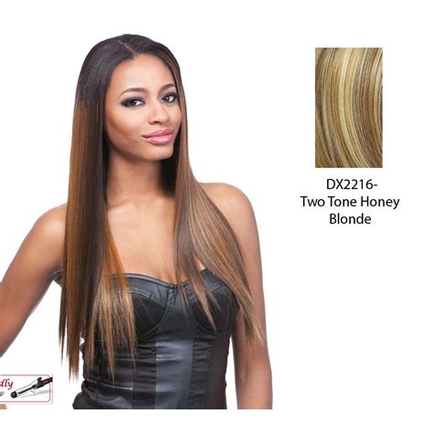 18 Yaki Straight Synthetic Clip On Extensions Two Tone Frost Blend Of Strawberry Blonde Layer