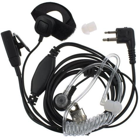 Aoer Covert Acoustic Tube Earpiece Headset Mic With Finger Ptt For 2pin Motorola Radio Pmr446