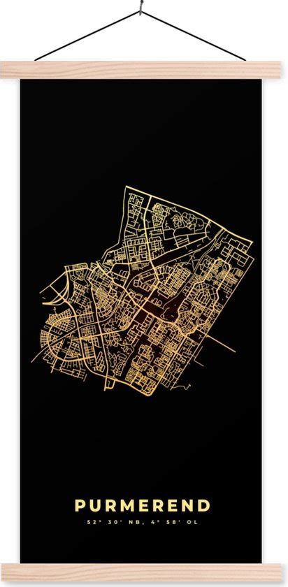 Schoolplaat Purmerend Kaart Stadskaart Plattegrond 40x80 Cm