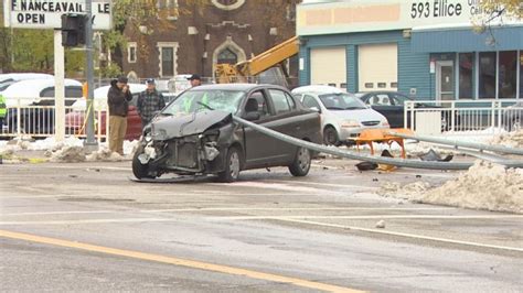 2 Vehicle Crash Into Natural Gas Unit Of West End Business Sends 1