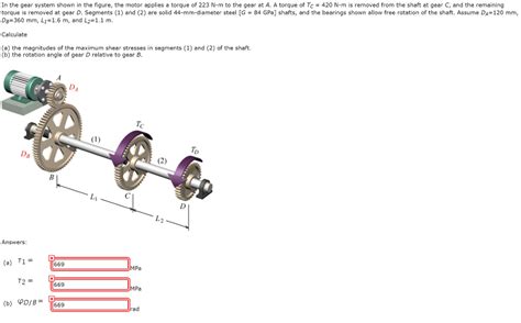 Solved In the gear system shown in the figure, the motor | Chegg.com