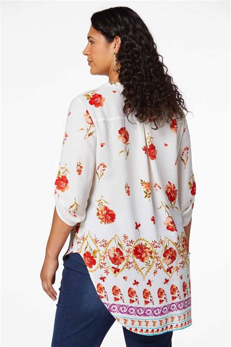 Cato Fashions Cato Plus Size Ivory Floral Top