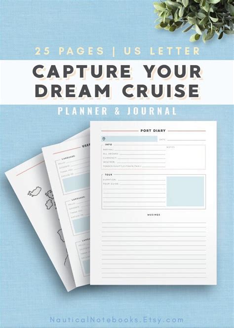 Cruise Travel Planner Journal Cruise Itinerary Printable Cruise