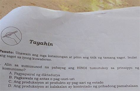 Tayahin Panuto Unawain Ang Mga Katanungan At Studyx