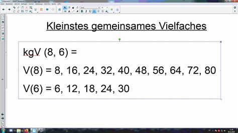 größter gemeinsamer Teiler und kleinstes gemeinsames Vielfachen ggT