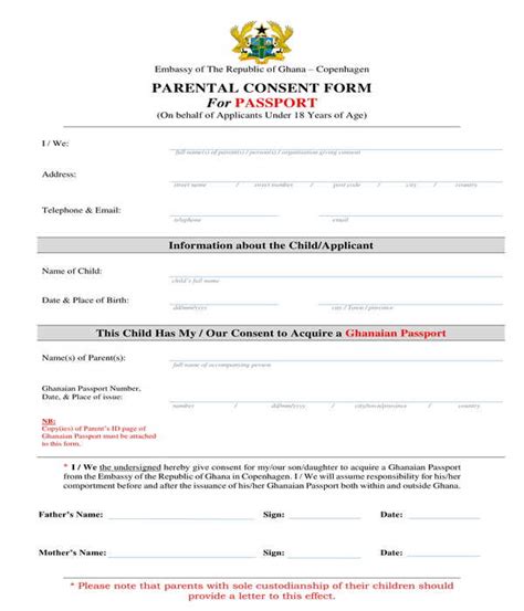 FREE 8 Passport Consent Form Samples PDF MS Word Google Docs