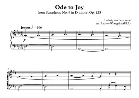 Easy Piano Beethoven Ode To Joy From Symphony No