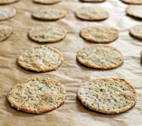 Chia & Sesame Seed Crackers - so easy & delicious! Fab Food 4 All