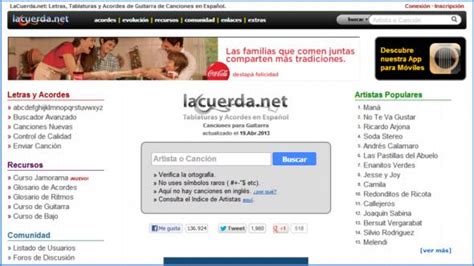 Letras Y Acordes De Guitarra De Canciones En Español Recursos Gratis