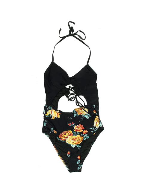 Cupshe Floral Black One Piece Swimsuit Size Xl 37 Off Thredup