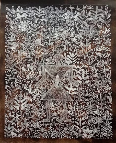 Nature God Warli Art 24 X 30 International Indian Folk Art Gallery