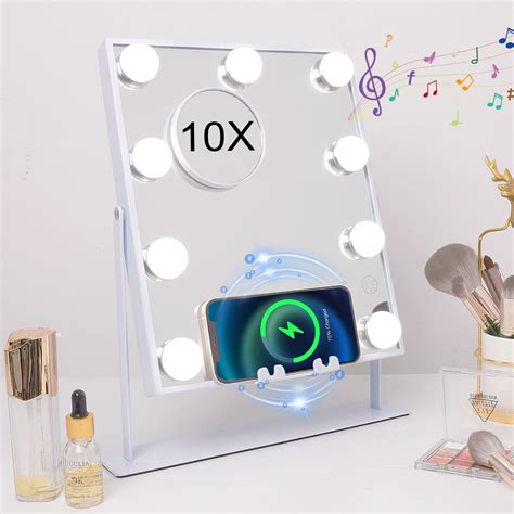 Hansong Lighted Vanity Mirror With Bluetooth And Wireless Charging