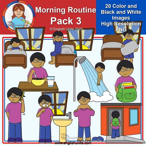 Clip Art Morning Routine Sequence Pack 3 Educational - Etsy | Morning ...