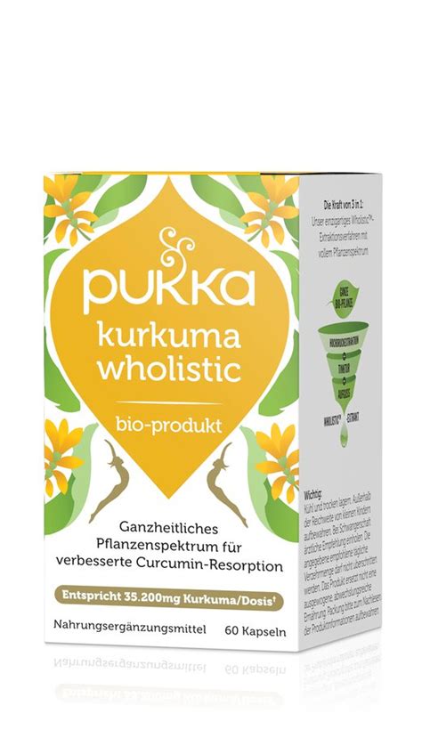 Bio Kurkuma Wholistic 60 Vegetarische Kapseln Bio 60x0 62g Pukka