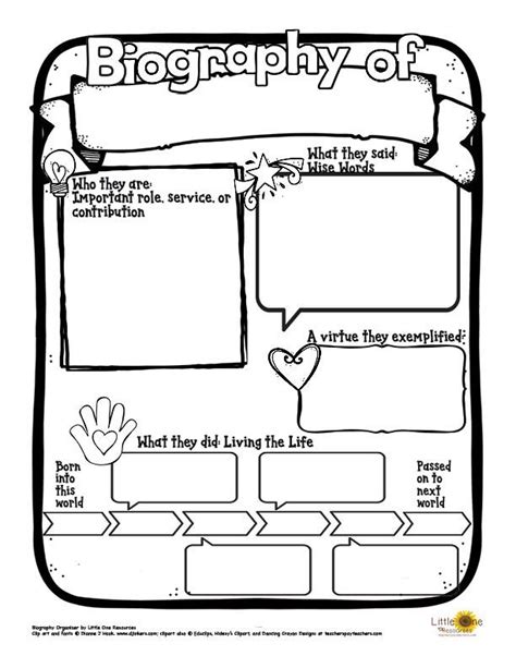 Free Printable Biography Graphic Organizer Pdf