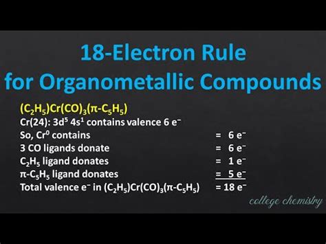 18 Electron Rule In Organometallic Compounds YouTube