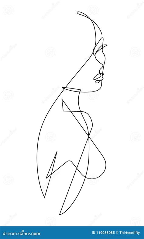 Female Figure Continuous Vector Line Art Stock Vector Illustration