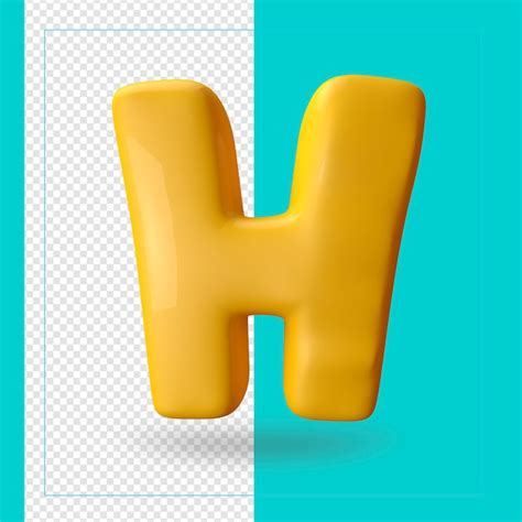 Premium PSD | 3d render of alphabet letter h