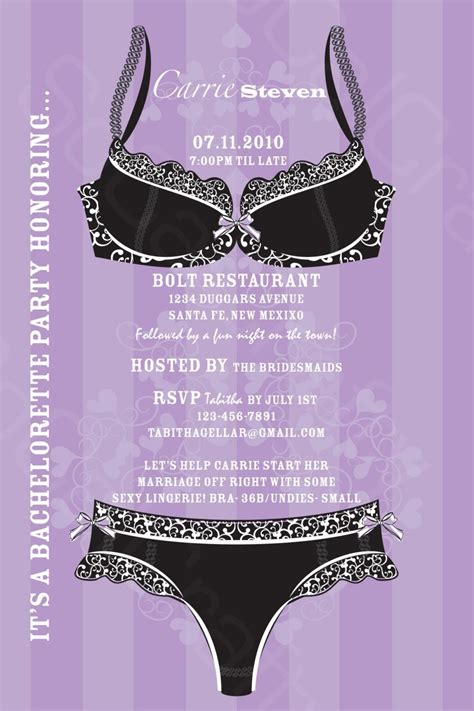 Custom Sexy Lingerie Bachelorette Party Invitation With Many