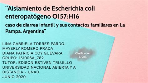 Aislamiento De Escherichia Coli Enteropat Geno O H By Diana Coy