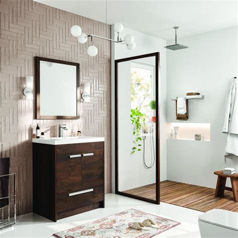 Eviva Lugano Rosewood Modern Bathroom Vanity With White Integrated